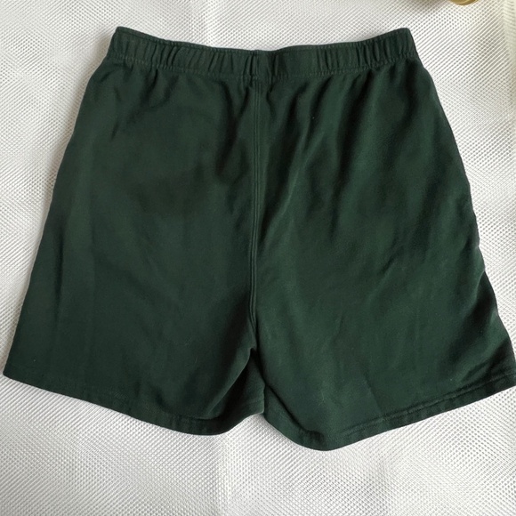Roots Shorts Dark Green Beaver Logo Fleece Size M Drawstring Waist Cotton Blend - Picture 4 of 7